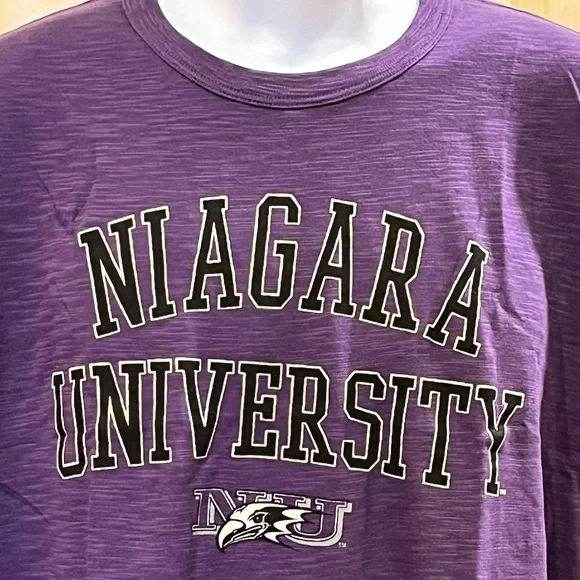 Niagara University short sleeve purple T-shirt.  NWT  Size L football - Picture 3 of 7